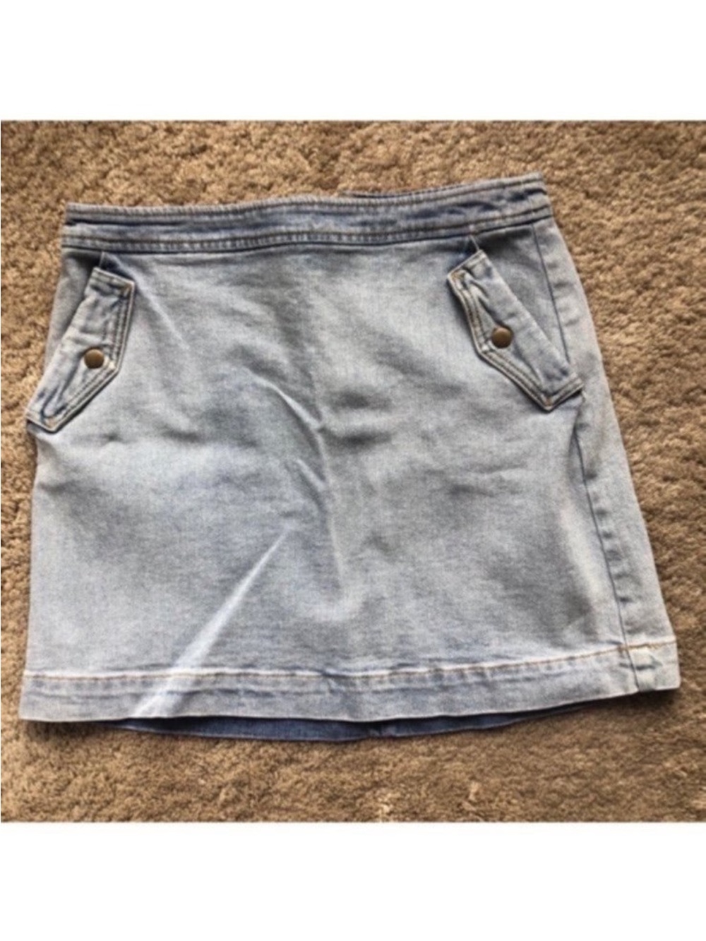 Light Wash Pocket Denim Skirt